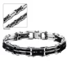BRACELET RÉVERSIBLE ACIER ET IP NOIR POLI/SATIN 8.25"