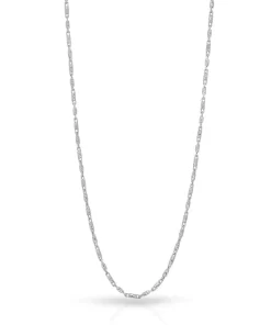 CHAINE BATONS "DIAMOND CUT" 1.2 MM 14K BLANC