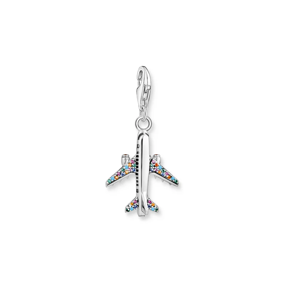 Thomas Sabo PENDENTIF CHARM AVEC AVION MULTICOLORE ARGENT 2 Thomas Sabo PENDENTIF CHARM AVEC AVION MULTICOLORE ARGENT – Image 2
