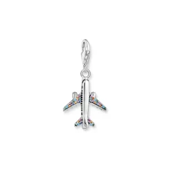 Thomas Sabo PENDENTIF CHARM AVEC AVION MULTICOLORE ARGENT