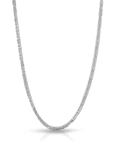 CHAINE RONDE PALMIER FACETTÉÉ 1.10 MM 14K BLANC