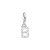 Thomas Sabo PENDENTIF CHARM LETTRE B AVEC PIERRES BLANCHES ARGENT