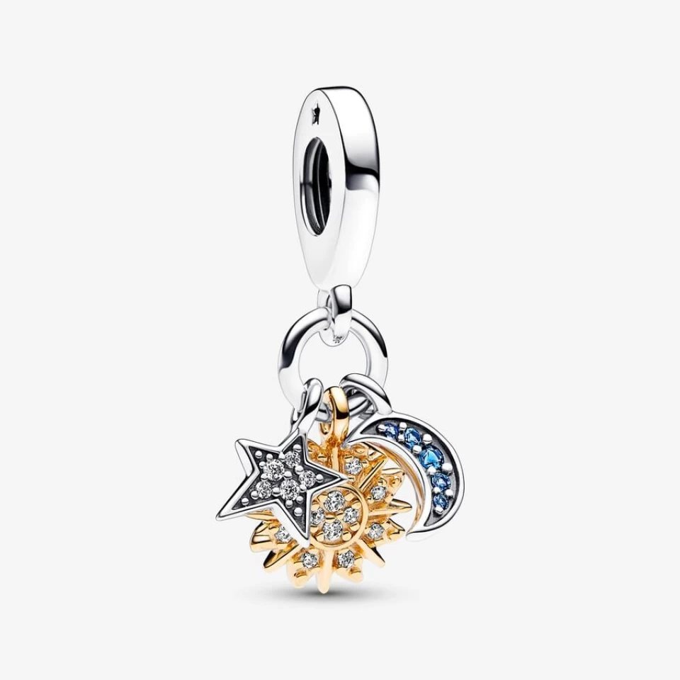 Pandora CHARM-PENDENTIF TRIPLE DEUX-TONS CÉLESTE 1 Pandora CHARM-PENDENTIF TRIPLE DEUX-TONS CÉLESTE