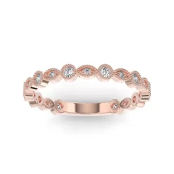 MALO JONC EMPILABLE ALTERNANCE ROND ET MARQUISE 15 CZ OR 10K ROSE