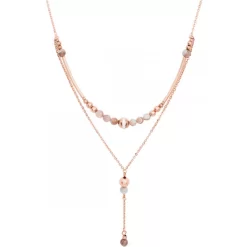 Coeur De Lion COLLLIER 2 RANGS ACIER PL ROSE BILLES MULTI CZ