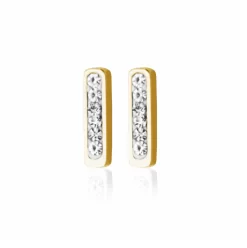 BOUCLES D'OREILLES STEELX FIXES AVEC CZ PLAQUÉ OR JAUNE -Mode Bijoux Boutique resizedPt 357429c78239304d194f517cde4ad439 1