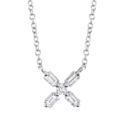 COLLIER "X" AVEC DIAMANTS BAGUETTE