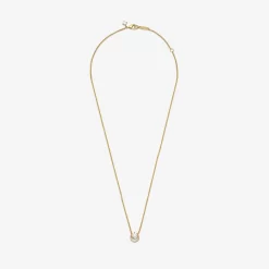 Pandora COLLIER A PENDENTIF HALO ROND ET SCINTILLANT PLAUÉ EN OR 14K -Mode Bijoux Boutique resizedPt 38be5418a8e2601443030c8cba989324