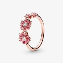 Pandora BAGUE TRIO MARGUERITES ROSES