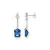 Thomas Sabo BOUCLES D'OREILLES PENDENTIF PIERRE BLEUE