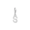 Thomas Sabo PENDENTIF CHARM LETTRE S AVEC PIERRES BLANCHES ARGENT