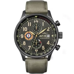 MONTRE AV-8 HAWKER HURRICANE CUIR KAKI