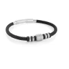 BRACELET SS CUIR AJUSTABLE DESIGN CENTRER
