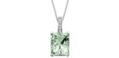 Corona CHAÎNE/PENDANT PRASIOLITE RECTANGULAIRE 10X8MM & 5 DIAMAMANTS=0.03CT I HI 10KB 18" -Mode Bijoux Boutique resizedPt 68a64c1e5639454c3185e7ea2db9fc48 1