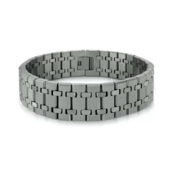 BRACELET 18MM ACIER PLAQUÉ GUN METAL SATIN