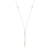 COLLIER STEELX EN CASCADE DE PERLES DE COQUILLAGES BLANCS AVEC PLACAGE EN OR IP