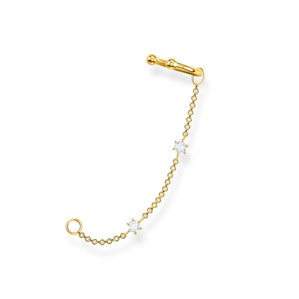 Thomas Sabo MANCHETTE D’OREILLE UNIQUE ARGENT PL OR JAUNE ET 2 CZ 1 Thomas Sabo MANCHETTE D’OREILLE UNIQUE ARGENT PL OR JAUNE ET 2 CZ