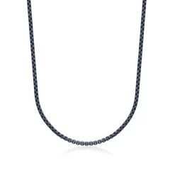 CHAÎNE BOX RONDE 3.5MM STEELX ACIER PLAQUÉ BLEU