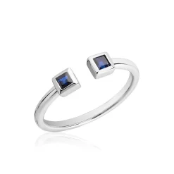 JONC OUVERT 2 COLLETS AVEC SAPHIR