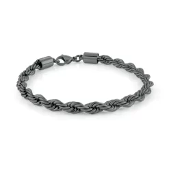 BRACELET 5M ACIER PLAQUÉ GUN METAL TRESSER