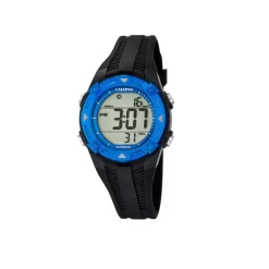 MONTRE HOMME CALYPSO SILICONE NOIR ACCENTS BLEU