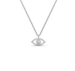 MALO COLLIER PENDENTIF "EVIL EYE" A DIAMANTS LABORATOIRE 10KB 19=0.19CT