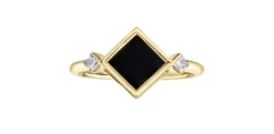 Corona BAGUE ONYX PRINCESSE ET DIAMANTS CANADIEN