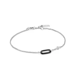 Ania Haie BRACELET À MAILLONS ARGENT ET ÉMAIL NOIR