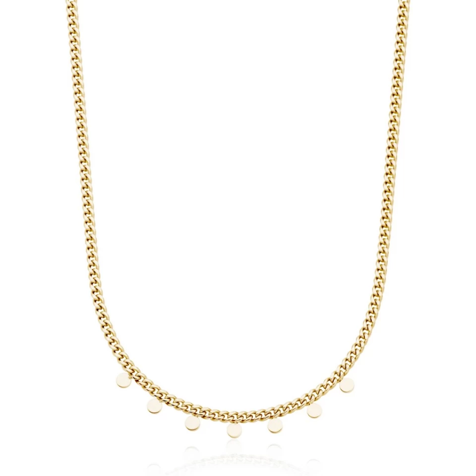 COLLIER À BRELOQUE DISQUE STEELX SUR CHAÎNE GOURMETTE AVEC PLACAGE OR IP 2 COLLIER À BRELOQUE DISQUE STEELX SUR CHAÎNE GOURMETTE AVEC PLACAGE OR IP – Image 2