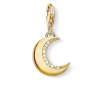 Thomas Sabo BRELOQUE LUNE SCINTILLANTE ARGENT PLAQUÉ JAUNE & CZ
