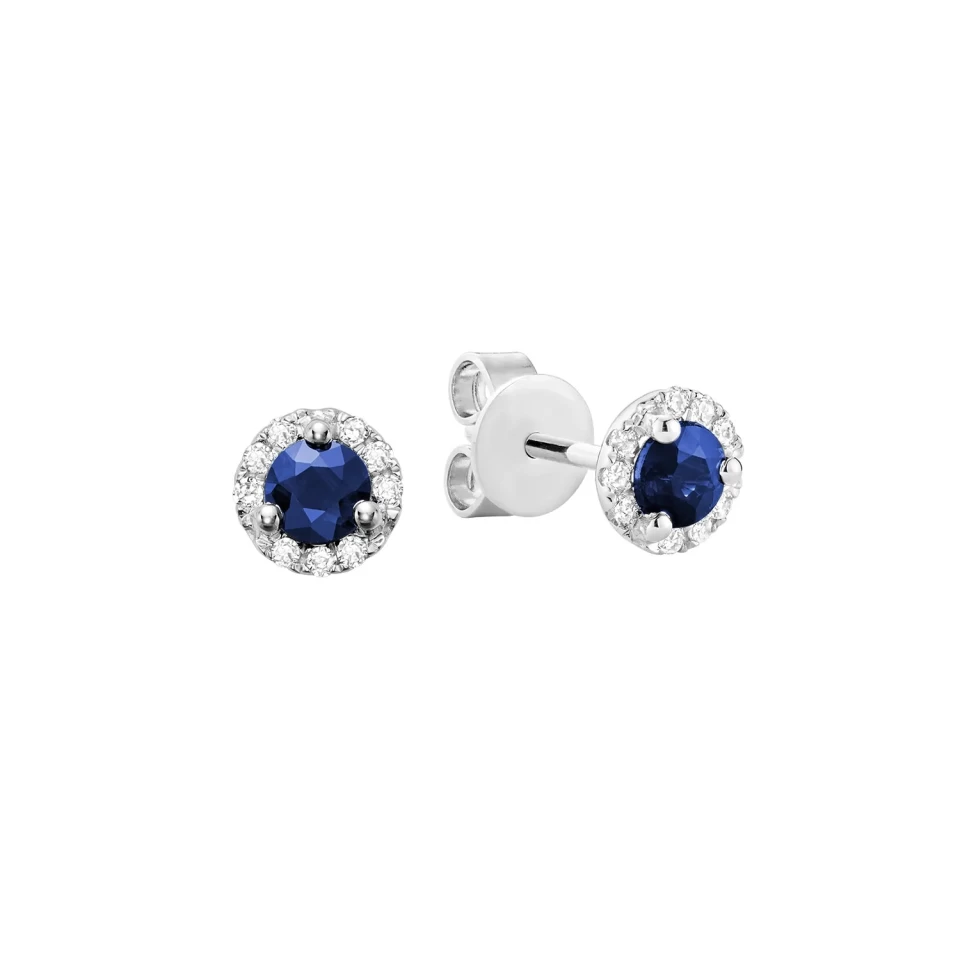 BOUCLES FIXES SAPHIRS BLEUS ET DIAMANTS 1 BOUCLES FIXES SAPHIRS BLEUS ET DIAMANTS