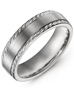 JONC CENTRE BROSSÉ ET MOTIFS OR BLANC