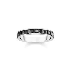 Thomas Sabo JONC SEMI-ÉTERNITÉ ARGENT CZ TAILLE PRINCESSE NOIR