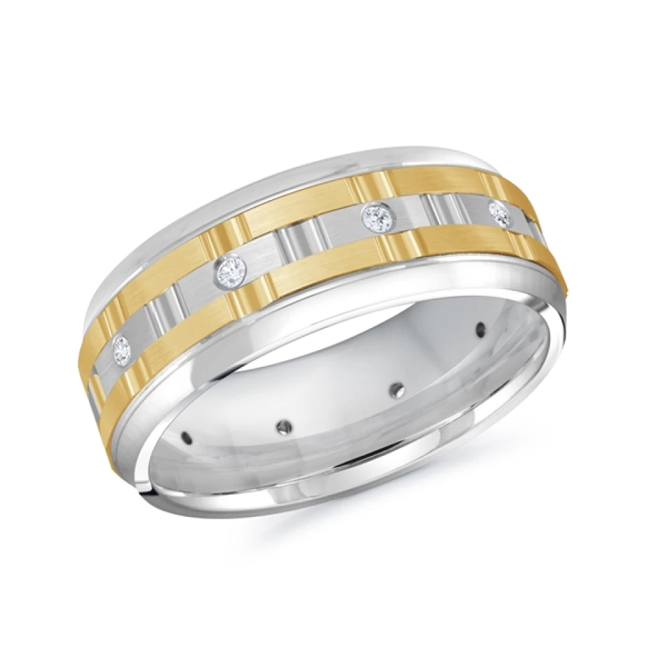 MALO JONC MARDINI 10K 2 TONS 6D=.09CT SI GH 1 MALO JONC MARDINI 10K 2 TONS 6D=.09CT SI GH