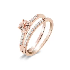 BAGUE SOLITAIRE MORAGANITE À DIAMANTS