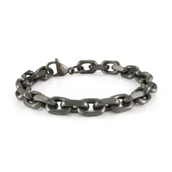 BRACELET ACIER PLAQUÉ GUN METAL FORCAT FACETTÉ