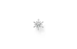 Thomas Sabo CLOU D'OREILLE UNIQUE FLOCON DE NEIGE AVEC PIERRES BLANCHES ARGENT