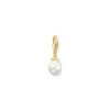 Thomas Sabo PENDENTIF CHARM PERLE BLANCHE ARGENT PLAQUÉ OR