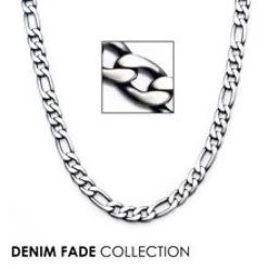 CHAÎNE FIGARO 6.5MM ACIER ET IP BLEU 24"