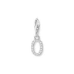 Thomas Sabo PENDENTIF CHARM LETTRE O AVEC PIERRES BLANCHES ARGENT