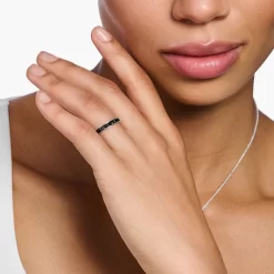 Thomas Sabo JONC SEMI-ÉTERNITÉ ARGENT CZ TAILLE PRINCESSE NOIR -Mode Bijoux Boutique resizedPt ea5def399cab671b4c7c1a95e4a4747f