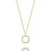 PENDANT ET CHAÎNE CARRÉ ARRONDI 20 D S/C=0.06CT SI GH 14KJ 18"