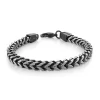 BRACELET FRANCO CARRÉ 6.6MM ACIER MAT ET IONISÉ NOIR